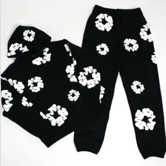 Denim tears style full floral sweatshirt + pants